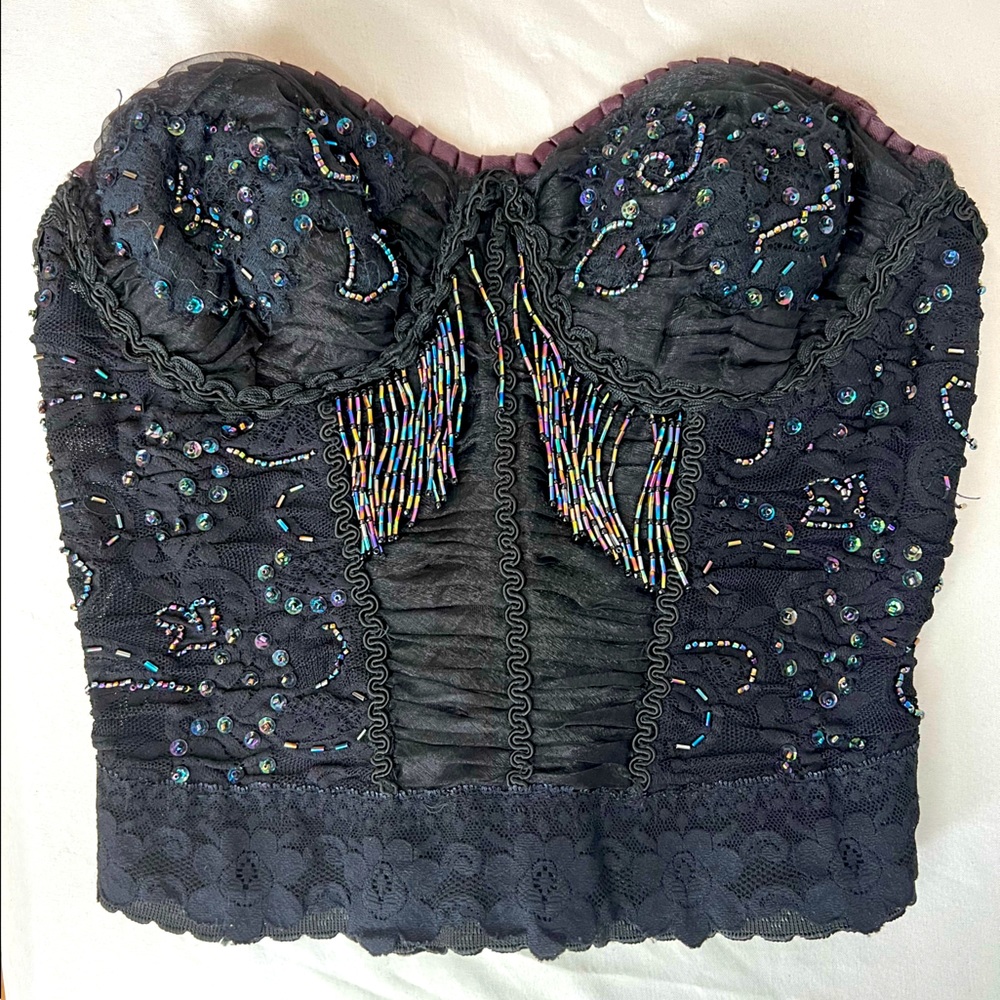 Beaded vintage bustier - Picture 1 of 8
